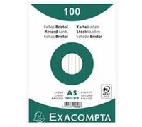 EXACOMPTA Fiches bristol, A5, ligné, rose G