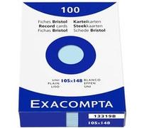 Exacompta – Étui de 100 fiches bristol A6, uni non perforé 105 x 148 mm – Bleu azur