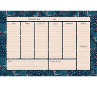 Exacompta - Hebdo Planner Color Design 26,5x18cm Bleu | Bloc encollé, 60 feuilles détachables, Semaine de 7 jours, Espace de note, Fabriqué en France