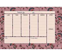 Exacompta - Hebdo Planner Color Design 26,5x18cm Rose | Bloc encollé, 60 feuilles détachables, Semaine de 7 jours, Espace de note, Fabriqué en France
