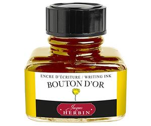 EXACOMPTA Herbin 13053T - Un flacon d'encre 30 ml pour stylo-plumes et stylos roller, Jaune bouton d'or
