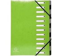 Exacompta Iderama Trieur extensible 12 positions A4 pour 600 feuilles à onglets citron vert Vert G