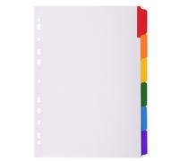 Exacompta Intercalaires A4 en carte 160 g 6 onglets neutres réinscriptibles multicolores – 1 jeu