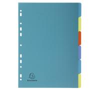 Exacompta Intercalaire neutre A4 en PP recy orever - 6 divisions avec onglets couleurs assortis