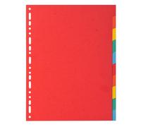 Intercalaire A4 carte lustrée colorée Exacompta 12 onglets neutres multicolores - 1 jeu