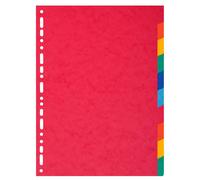 Intercalaires carte lustrée 225g 10 positions - A4 - Couleurs assorties