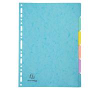 Exacompta - Réf. 7706E - Intercalaires Aquarel - en carte lustrée 400g/m2 - 6 onglets neutres - format à classer A4 - page d'indexation fournie - certifié FSC - couleurs assorties