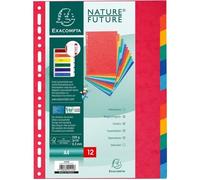 EXACOMPTA Intercalaires Carte Lustrée A4 12 Positions 225g