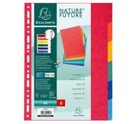 Intercalaires en carton, A4, 6 touches
