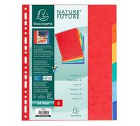 Exacompta Intercalaires – Carte lustrée 225 g – 6 positions – A4 maxi – Couleurs assorties