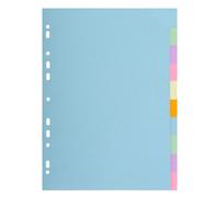 Intercalaires carte pastel 170g Forever 10 positions - A4 - Couleurs assorties