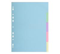 Intercalaires carte pastel 170g Forever 5 positions - A4+ - Couleurs assorties pastel