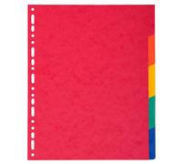 EXACOMPTA Intercalaires en véritable carte lustrée souple 225g/m2 FSC® avec 5 onglets neutres - Couleurs assorties
