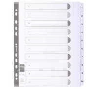 Intercalaires imprimés à touches plastifiées - 10 touches 1 à 10 - A4 maxi - Blanc
