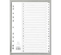 Exacompta Intercalaires MWDA-ZZ – Carte blanche 160 g/m² FSC® 20 onglets A-Z plastifiés A4