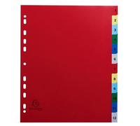 Exacompta Intercalaires A4+ polypropylène 12 onglets numériques - Coloris assortis - 1 jeu