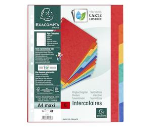 EXACOMPTA Intercalaires Nature Future carte lustrée 400g 6 positions A4 maxi