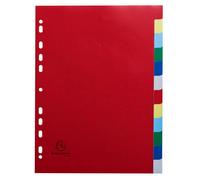 Intercalaires polypropylène souple 12 positions - A4 - Couleurs assorties