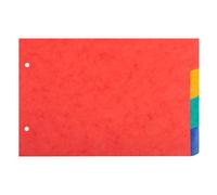 Intercalaires horizontaux A5 carte lustrée Exacompta 4 onglets neutres multicolores - 1 jeu