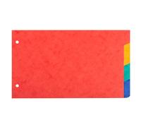 Intercalaires pour fiches bristol en carte lustrée 225g/m2 4 positions - 125x200mm - Couleurs assorties