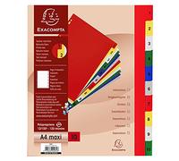 Exacompta Intercalaires PP 10 Onglets Numériques 1-10 en Couleur A4 Maxi