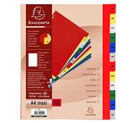 Exacompta Intercalaires A4+ polypropylène 12 onglets mensuels janvier-décembre multicolores 1 jeu