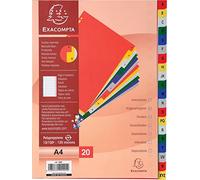 Intercalaires imprimés alphabétiques PP couleurs 12/100 AZ - A4 - Couleurs assorties
