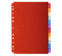 Exacompta Intercalaires A4 PP transparent 12 onglets avec porte-étiquette - couleurs assorties