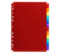EXACOMPTA Intercalaires PP transparent couleurs avec porte étiquette A4 12 positions - Couleurs assorties