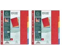 EXACOMPTA Jeu d’intercalaires 6 positions en carte lustrée 3/10e format 17 x 22 cm 220g (Lot de 2)