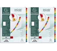 EXACOMPTA Jeu d'intercalaire 20 positions en carte blanche 170g, onglets Mylar®. Format A4 (Lot de 2)