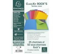 Exacompta Kit de classement class'kit – 25 chem. 210 g/m² + 50 s.-chem. 80 g/m² – Couleurs assorties