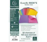 Exacompta Pack ROCK'S - 50 chem. 210 g/m2 + 100 sous-chem. 80 g/m2 - A4 couleurs assorties