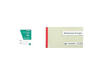 EXACOMPTA Kit dossier location meublée feuillets contrat de location + état des lieux 62E & Manifold Quittances de loyer 12,5 x 21 cm - 50 feuillets tripli autocopiants 43E