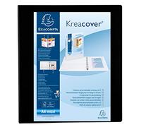 Exacompta Classeur PP personnalisable Kreacover – 4 anneaux en D 40 mm – A4 maxi – Noir