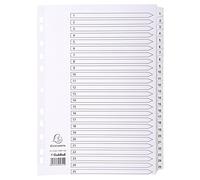 EXACOMPTA Lot de 10 Jeux intercalaire carte blanche A4 25 Pos. 1-25