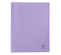 Exacompta - Réf. 88475E - Carton de 10 Protège-documents Chromaline Pastel - 40 pochettes cristal lisse - 80 vues - pour A4 - dim 24 x 32 cm - couverture en polypro recyclé translucide mauve
