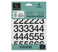 EXACOMPTA Lot de 100 Pochettes de chiffres adhésifs noirs 0-9 30 mm - Noir