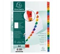 Exacompta Intercalaires alphabétiques imprimés Carte Blanche 160 g – 20 positions A4 Blanc