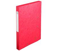 EXACOMPTA Lot de 3 Boites de classement Cartobox Dos 25mm Carte lustrée Nature Future® Rouge