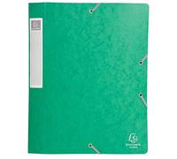 EXACOMPTA Lot de 5 Chemises 3 rabats et élastique Exatobox dos de 4 cm, en carte lustrée 5/10e vert G