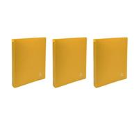 EXACOMPTA Lot de 3 Classeurs 4 anneaux 30 mm polypropylène Opaque A4 maxi Jaune