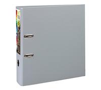 EXACOMPTA Lot de 5 Classeurs à Levier Prem'Touch Polypro Int/Ext Dos 80 mm Renforcé GRIS FONCE