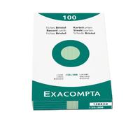 EXACOMPTA Lot de 5 Étuis de 100 fiches bristol ligné non perforé 125x200mm Vert
