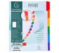 EXACOMPTA Lot de 5 Jeux intercalaire 6 Positions A4 Maxi Carte blanche 160g Onglets renforcés