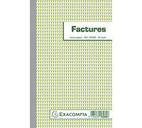 Exacompta Facturier autocopiant «Factures» 210 x 135 mm 50 feuillets dupli