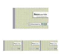 EXACOMPTA Manifold Reçus avec T.V.A 10,5 x 18 cm - 50 feuillets dupli autocopiants 23172E (Lot de 4)