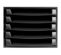 Exacompta Module à tiroirs A4 THE BOX Ecoblack, 5 tiroirs à ouverture, monobloc, 387 x 284 x 218 mm, noir
