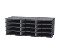Exacompta Module à tiroirs MODULODOC Ecoblack, pour dossiers A4+, résistant aux charges lourdes, 363 x 305 x 135 mm, noir et gris souris (6 cases)