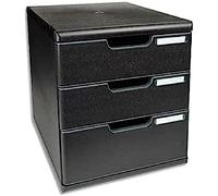 Module de classement Modulo Ecoblack 3 tiroirs fermés - Noir